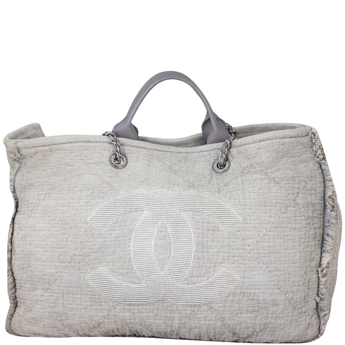 Chanel Double Face Tote Light Grey Large Tote Bag