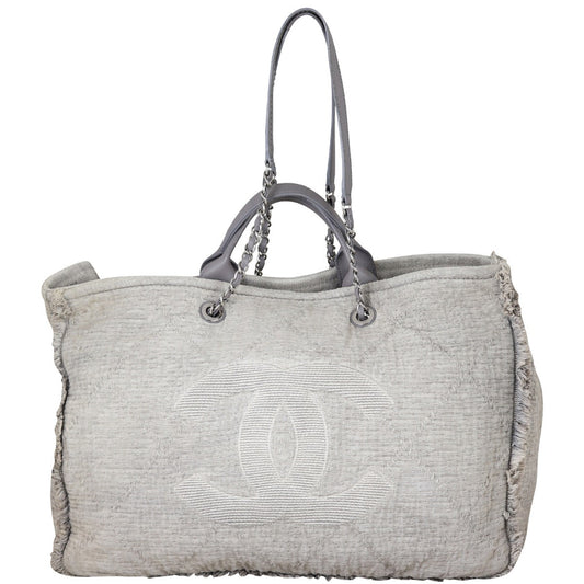 Chanel Double Face Tote Light Grey Large Tote Bag