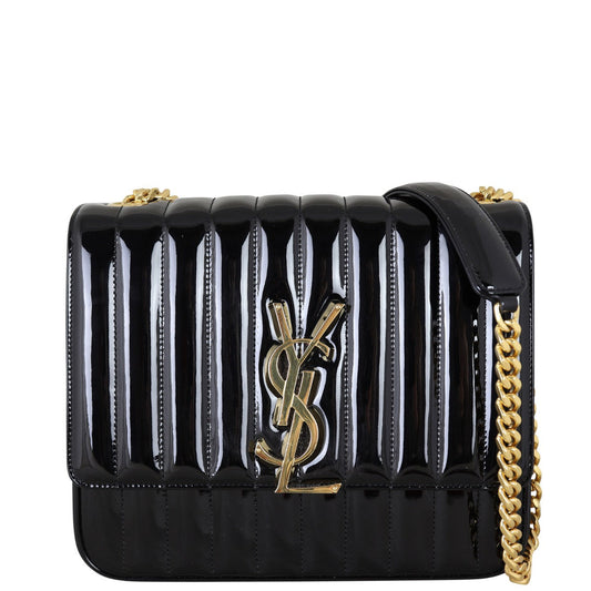 YSL Saint Laurent Vicky Patent Travel Bag Large