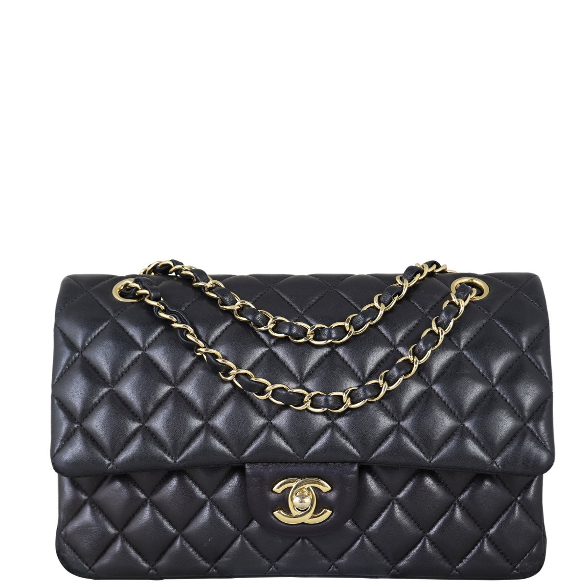 Chanel Classic Double 19 Series Handbag Black Medium