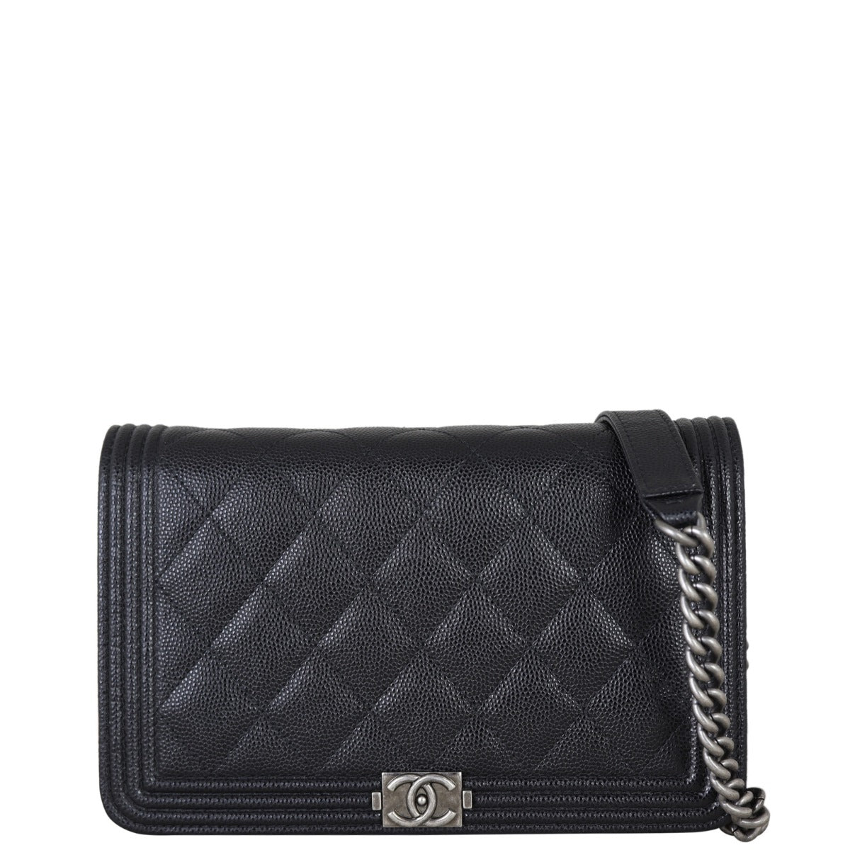 Chanel Boy Wallet on Caviar Handbag Black Chain