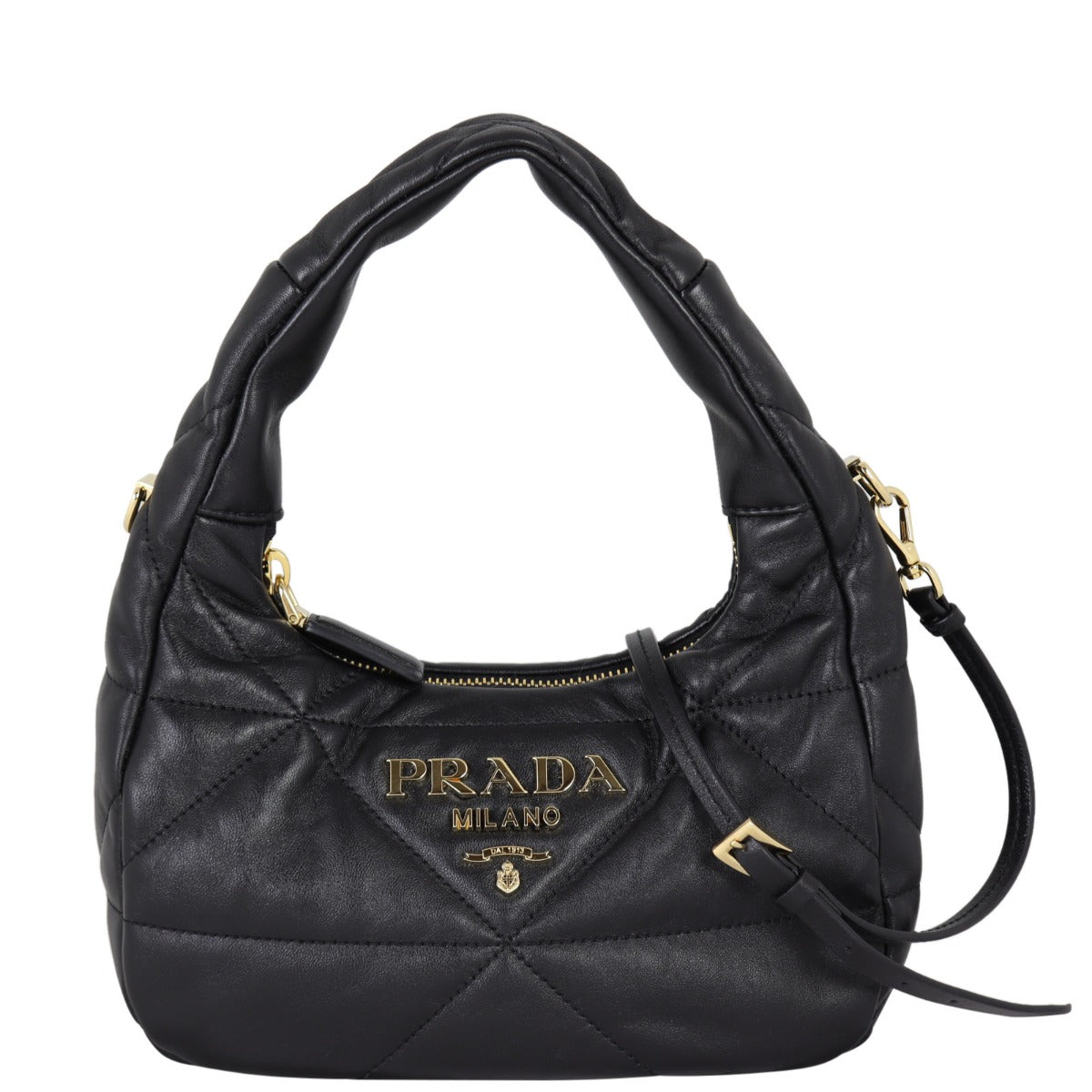 Prada Hobo Handbag Quilted Mini Travel Bag