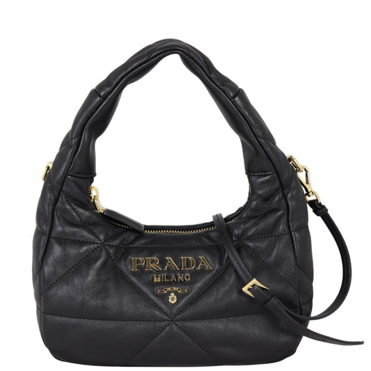 Prada Hobo Handbag Quilted Mini Travel Bag