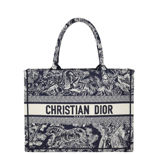 Dior Tote Bag Book Tote Toile de Jouy Reverse Canvas Medium De Jouy Reverse
