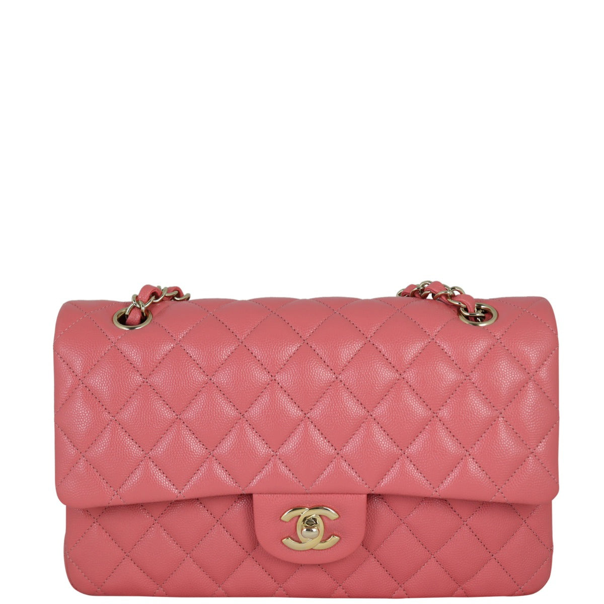 Chanel Classic Double Bubblegum Handbag Pink Medium
