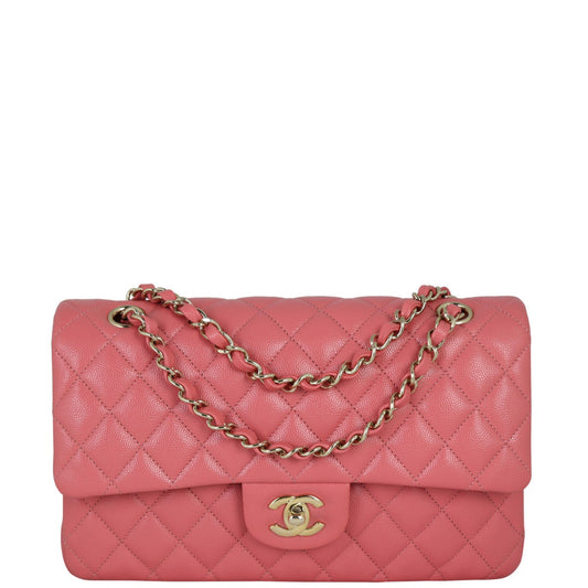Chanel Classic Double Bubblegum Handbag Pink Medium