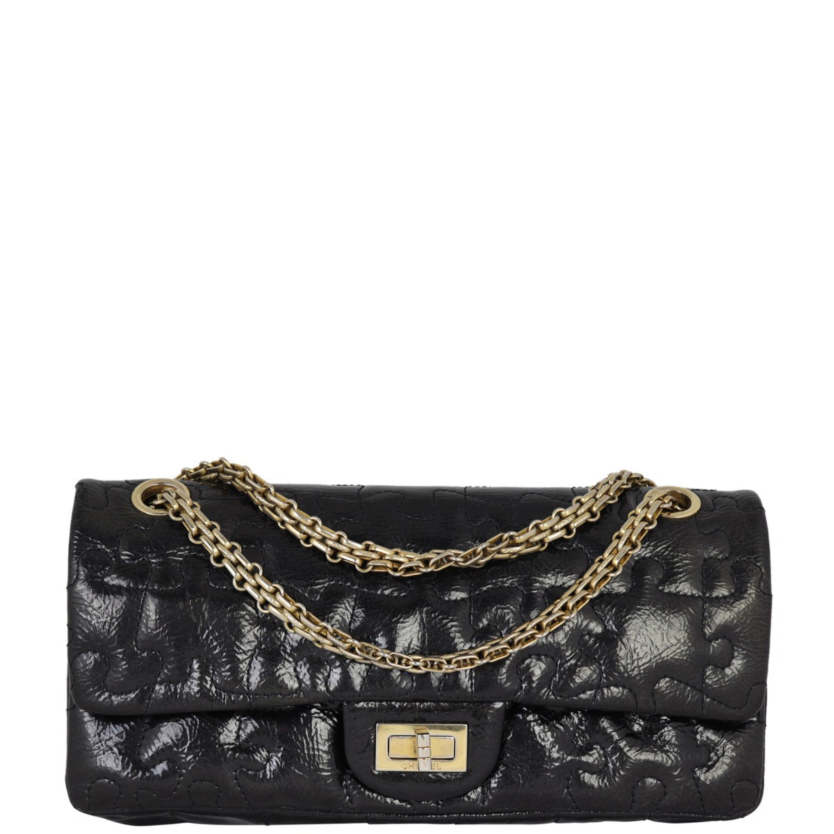 Chanel 2.55 Reissue East West Puzzle Bag Patent Flap Handbag