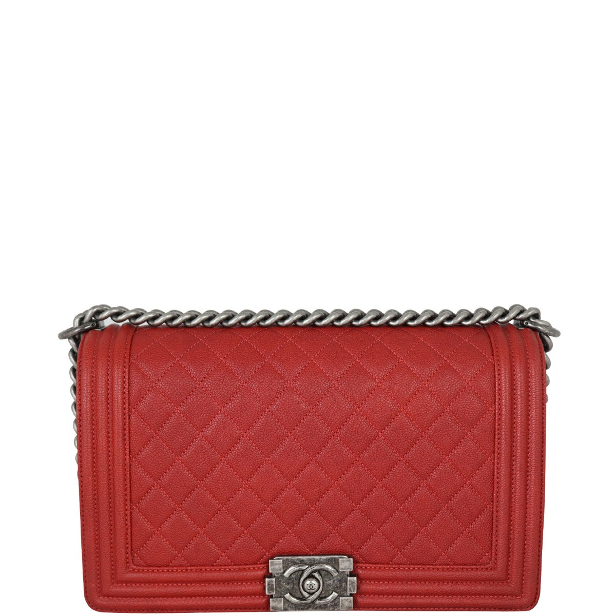 Chanel Boy New Handbag Red Medium