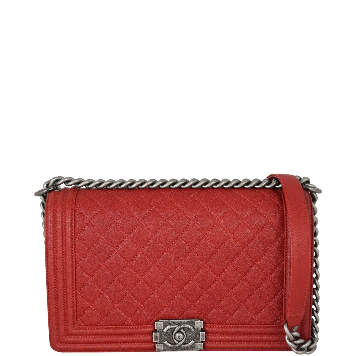 Chanel Boy New Handbag Red Medium