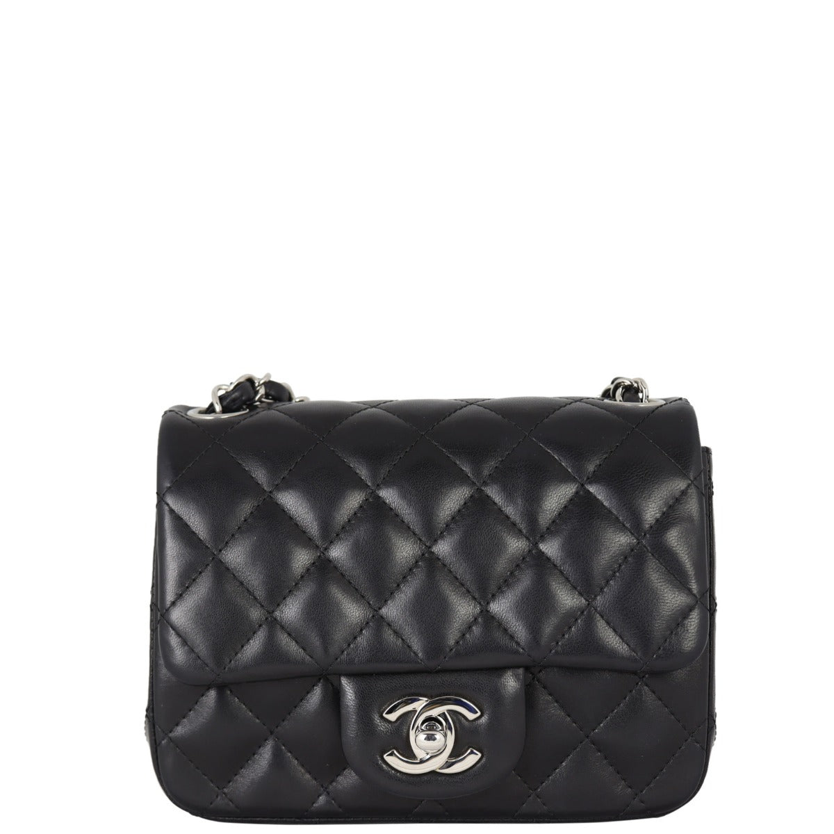 Chanel Classic Square SHW Handbag Mini Flap Mini Bag