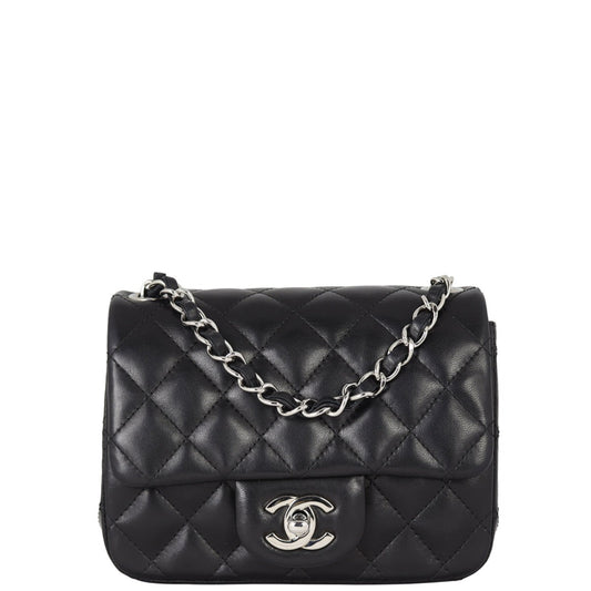 Chanel Classic Square SHW Handbag Mini Flap Mini Bag