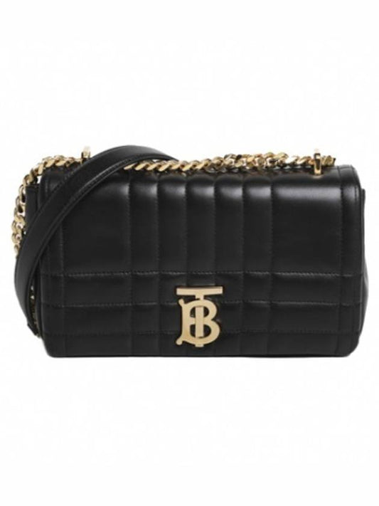 Burberry Luxury Lola Shoulder Bag Lambskin Quilted Black