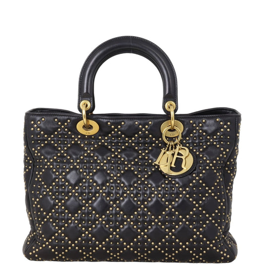 Dior Lady Soft Studded Handbag Large Travel Bag