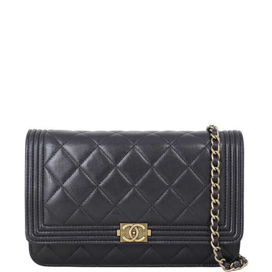 Chanel Boy Wallet on Handbag Quilted Chain Crossbody Bag