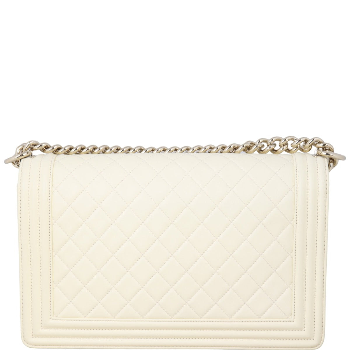 Chanel Boy New Handbag Quilted White Shoulder Bag