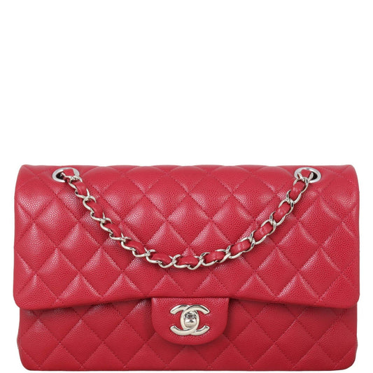 Chanel Classic Double Handbag Red Medium Shoulder Bag