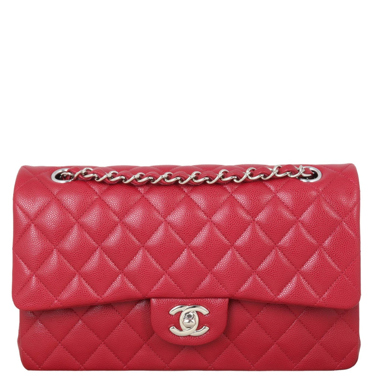 Chanel Classic Double Handbag Red Medium Shoulder Bag