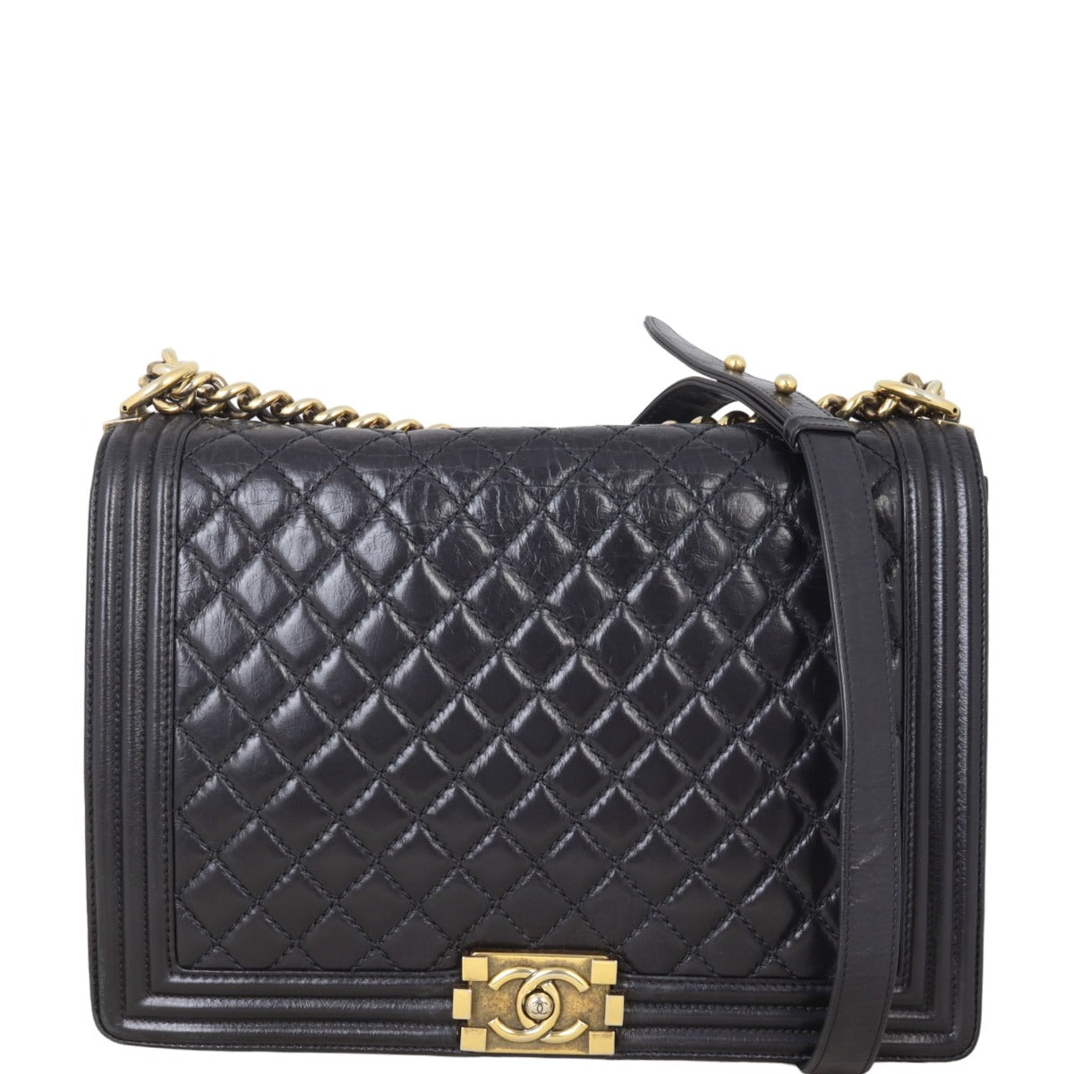 Chanel Boy Handbag Black Large Shoulder Bag