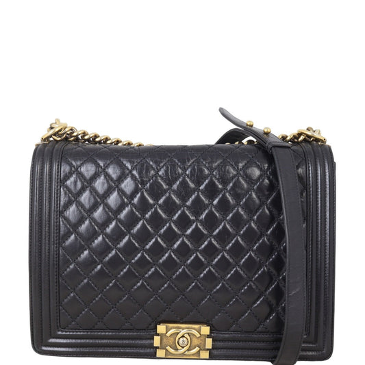 Chanel Boy Handbag Black Large Shoulder Bag