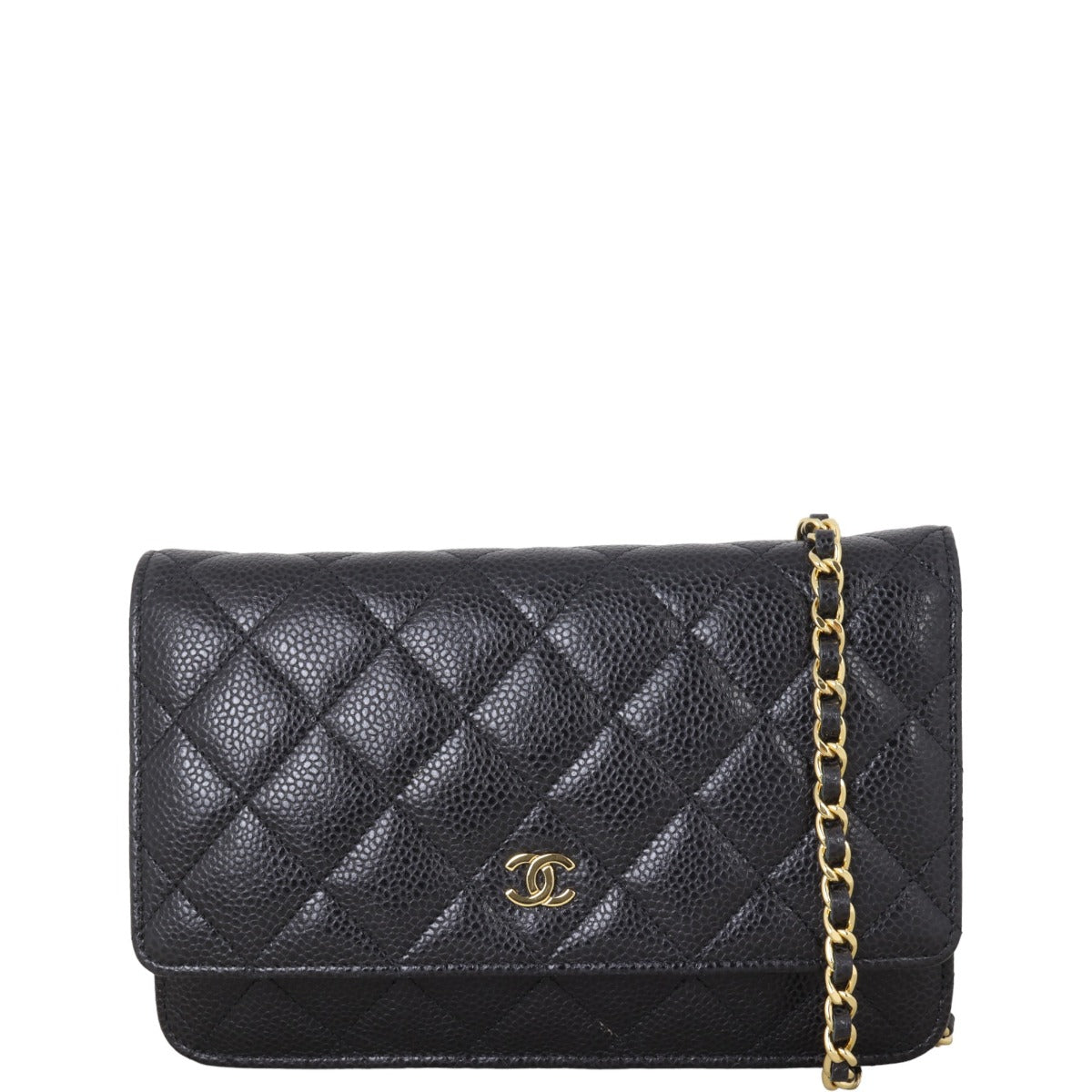 Chanel Classic Wallet on Handbag Quilted Black Crossbody Bag