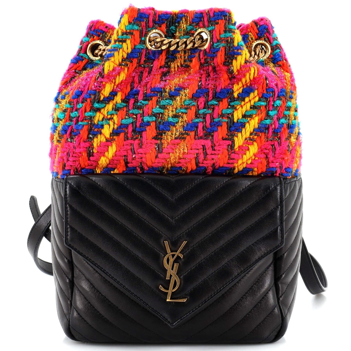 YSL Saint Laurent Saint Laurent Trending Joe Backpack Chevron With Leather Matelasse