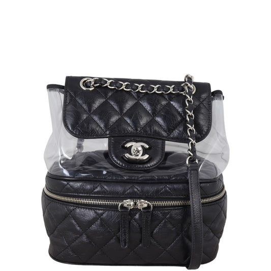 Chanel Aquarium PVC Backpack Quilted Black