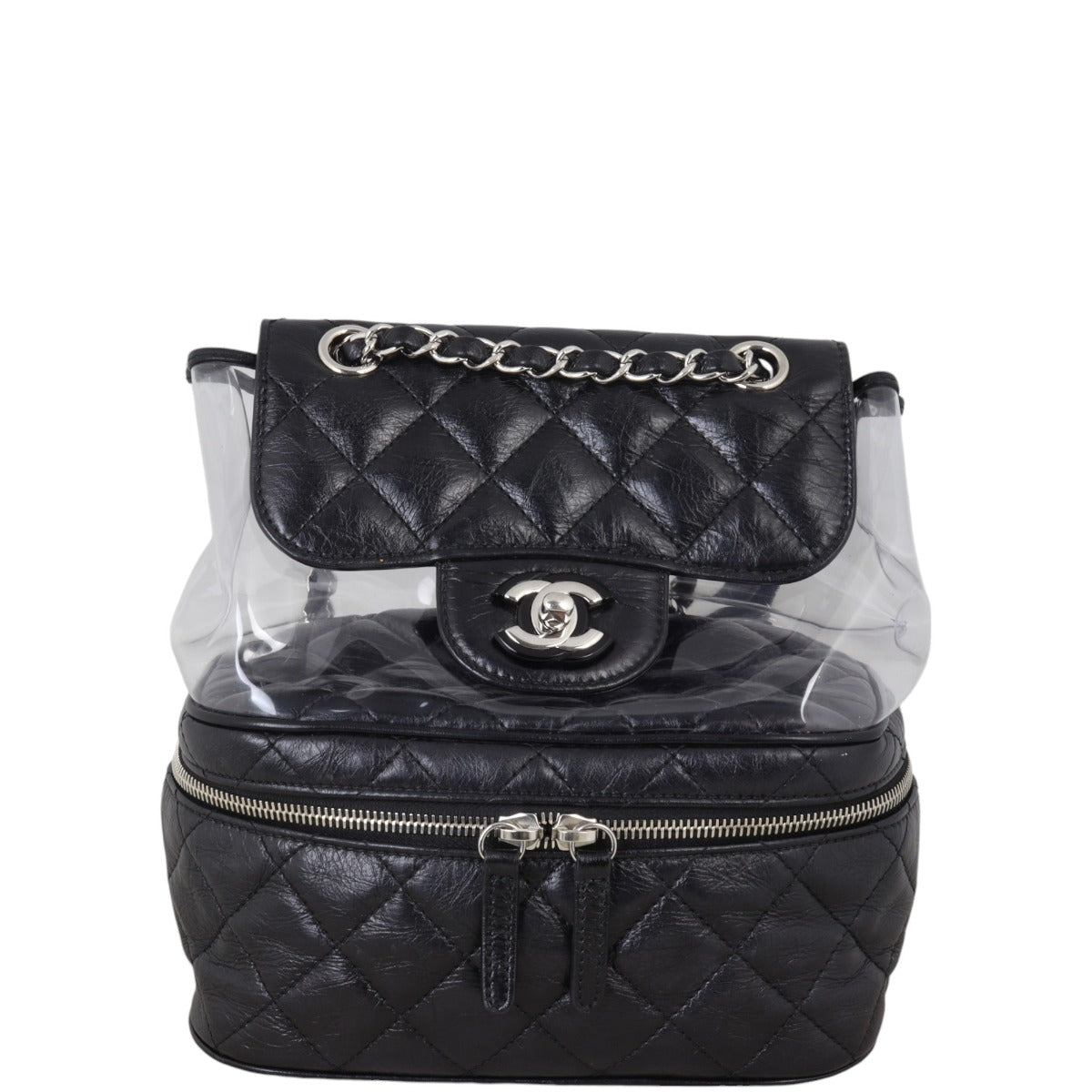 Chanel Aquarium PVC Backpack Quilted Black