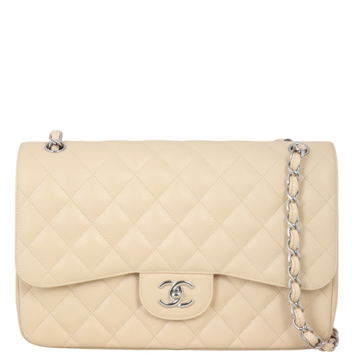 Chanel Classic Double Jumbo Handbag White Flap Crossbody Bag