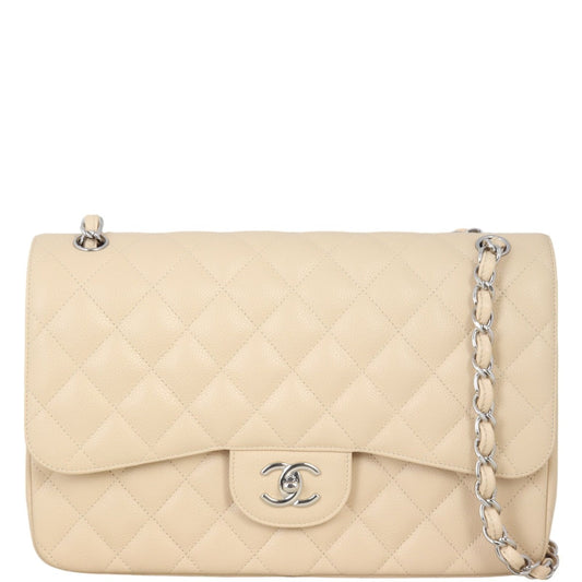Chanel Classic Double Jumbo Handbag White Flap Crossbody Bag