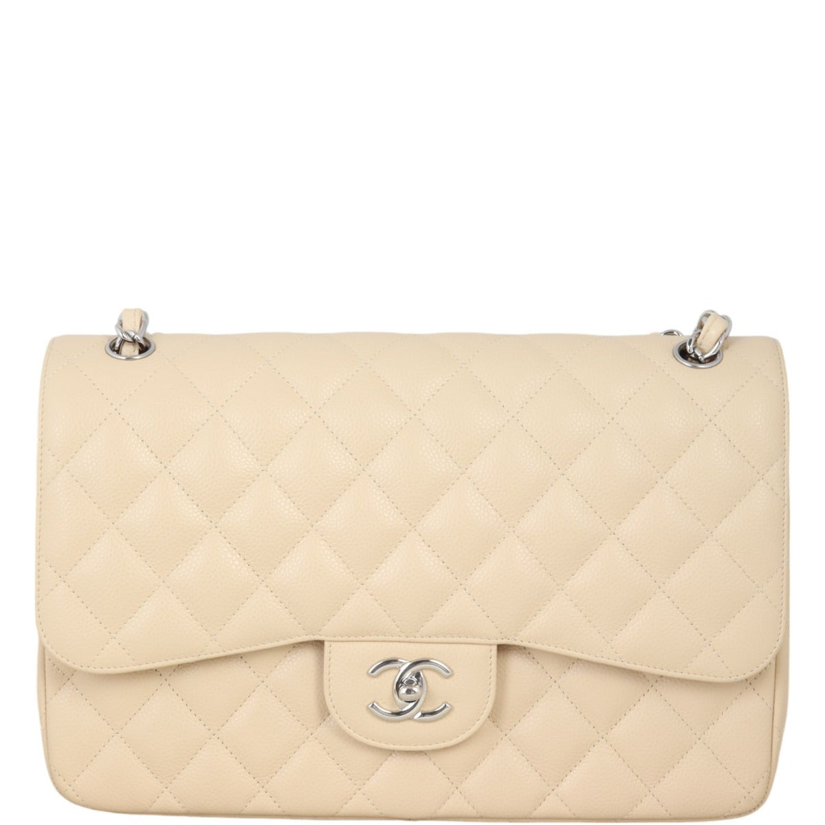 Chanel Classic Double Jumbo Handbag White Flap Crossbody Bag