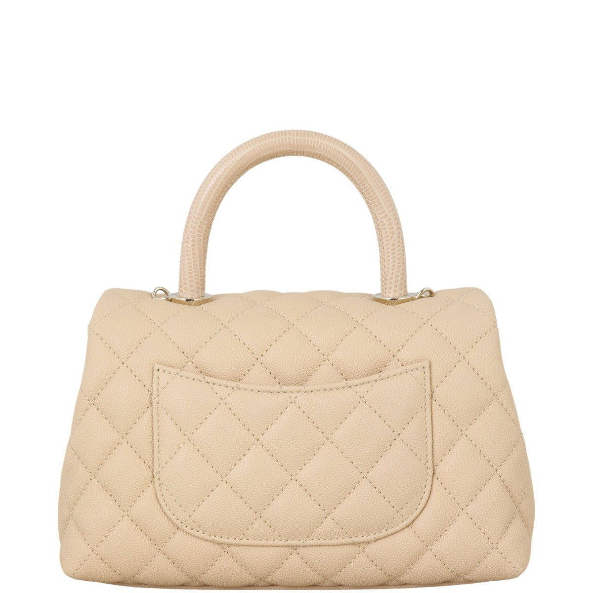 Chanel Coco Top Handle Bag Quilted White Crossbody Bag