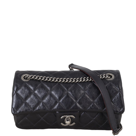 Chanel CC Duo Colour Bag Black Flap Shoulder Bag