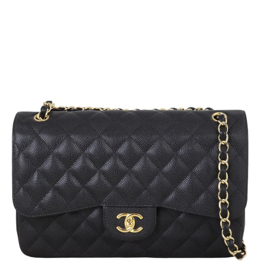 Chanel Classic Double Jumbo Handbag Black Flap Crossbody Bag