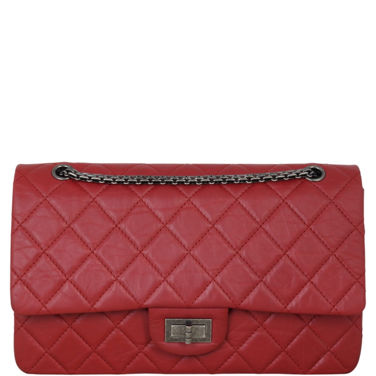 Chanel 2.55 Reissue 227 Double Bag Quilted Red Crossbody Bag
