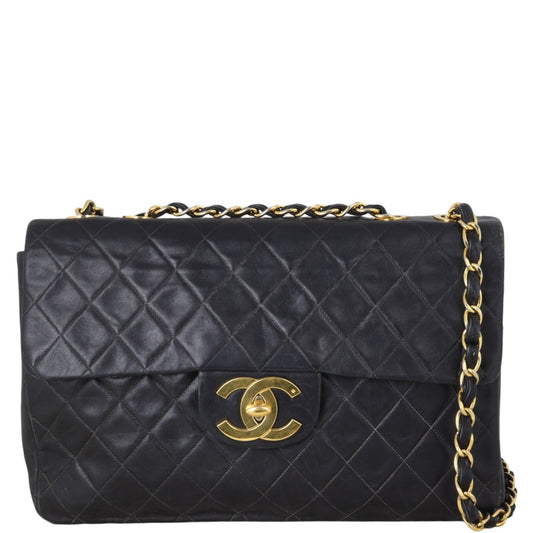 Chanel Maxi Jumbo XL Single Handbag Quilted Black
