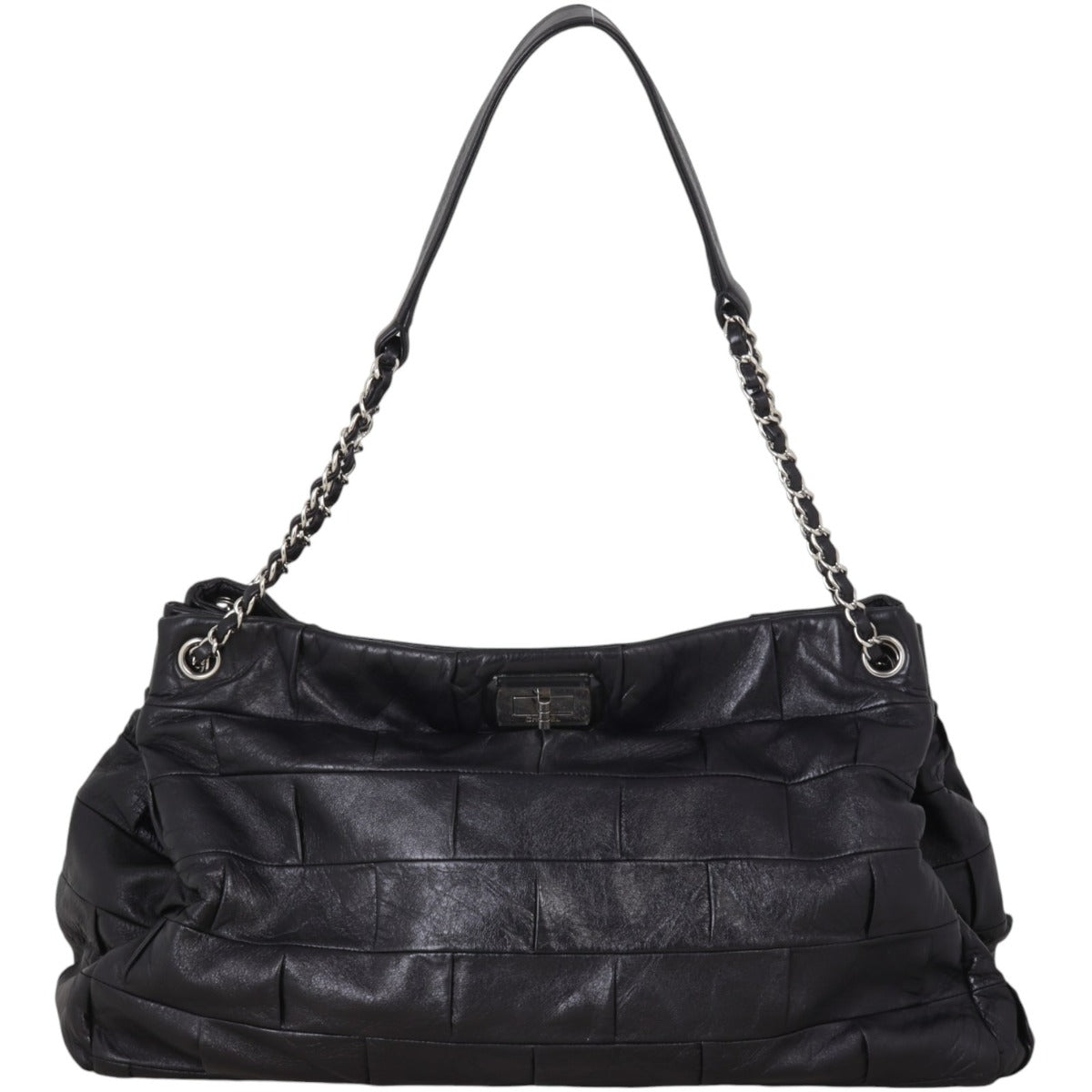 Chanel Igloo Accordion Tote Black Shoulder Bag