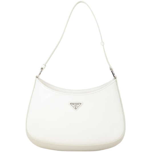 Prada Shoulder Bag Cleo Brushed 11 Leather White