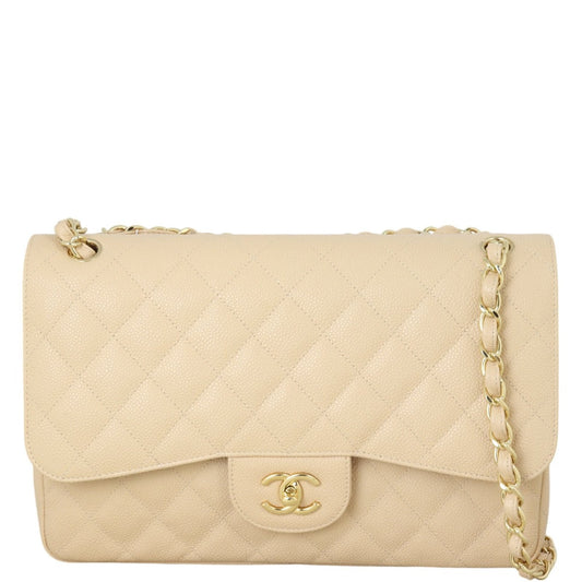 Chanel Classic Double Jumbo Handbag Quilted Brown Crossbody Bag