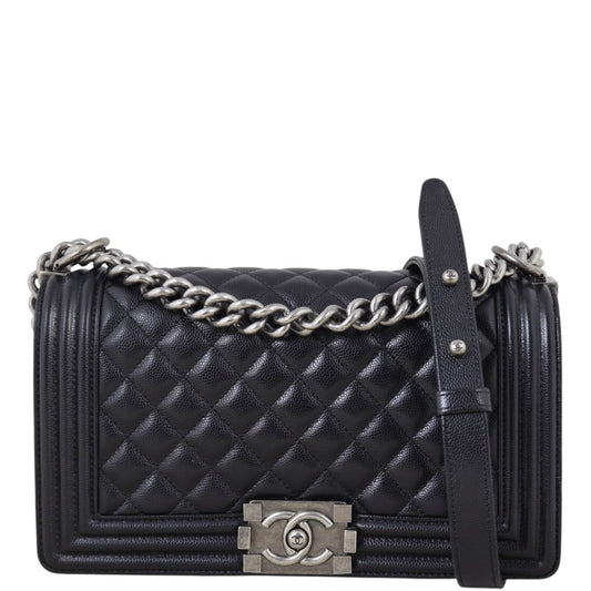 Chanel Boy Old Handbag Quilted Black