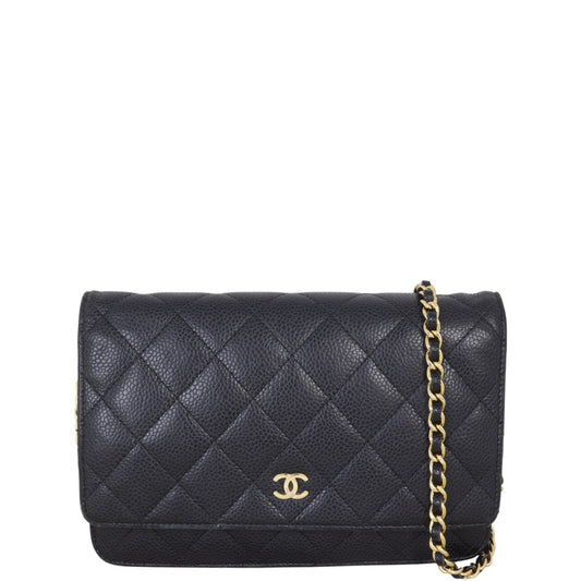 Chanel Classic Wallet on Handbag Black Chain Crossbody Bag