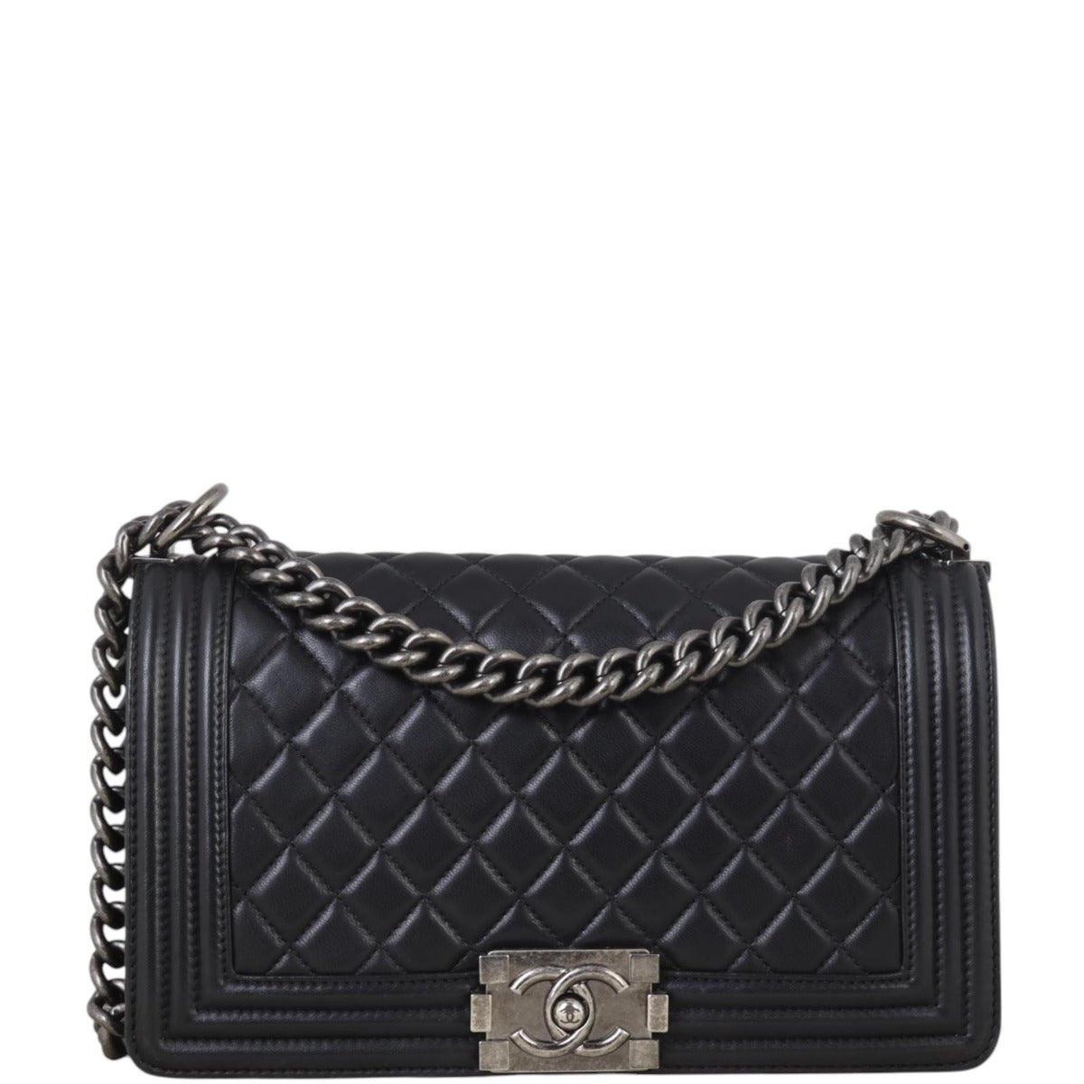 Chanel Boy Old Handbag Black Medium Crossbody Bag