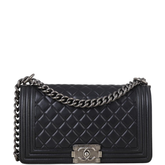 Chanel Boy Old Handbag Black Medium Crossbody Bag