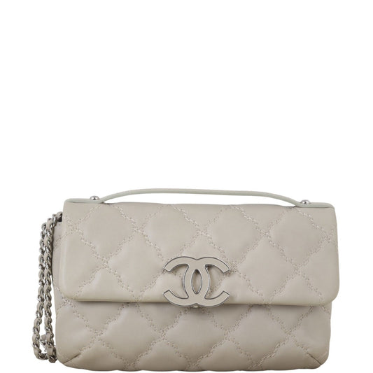 Chanel Hamptons CC Flap Bag Quilted White Crossbody Bag