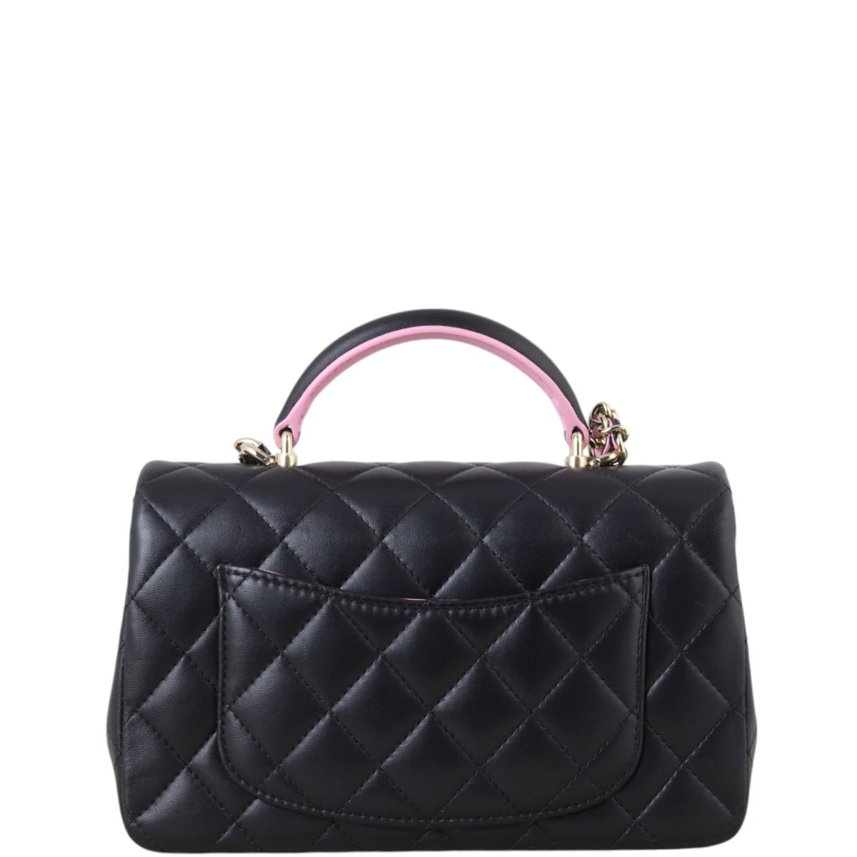 Chanel Classic Flap Mini Rectangular Top Handle Bag Quilted Black Crossbody Bag