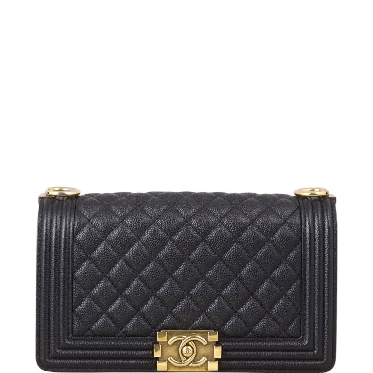 Chanel Boy Old Handbag Quilted Black Medium 03122024