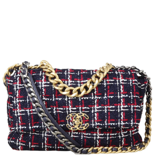 Chanel 19 Tweed Bag Black Medium Shoulder Bag