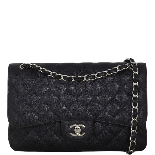 Chanel Classic Double Jumbo Handbag Quilted Black Shoulder Bag Jumbo 11122024