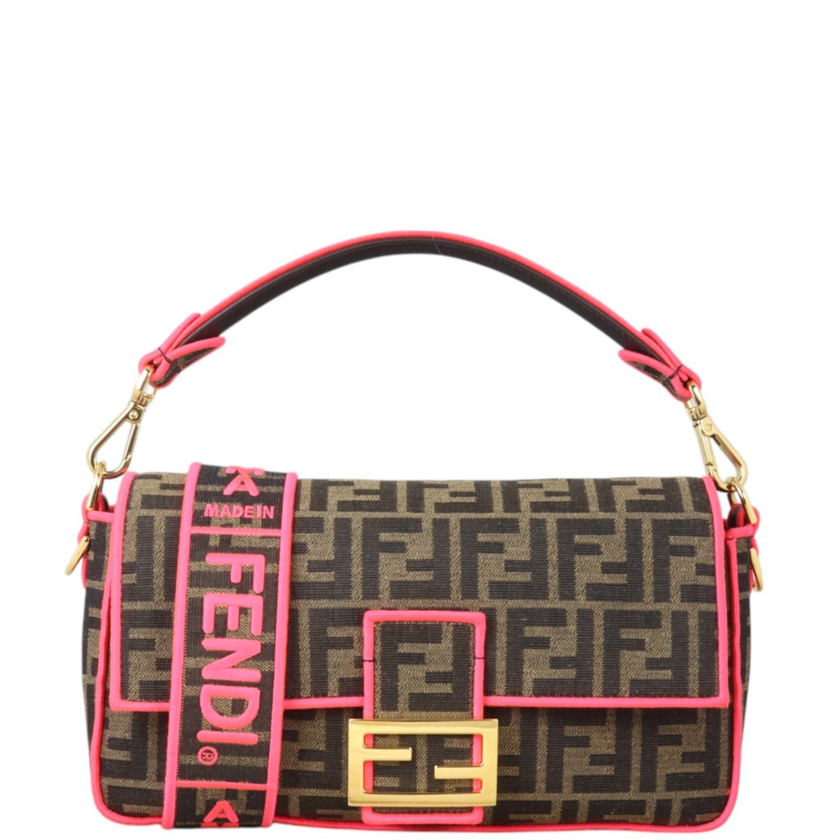 Fendi Crossbody Bag Baguette Bag FF Fluoro Shoulder Bag
