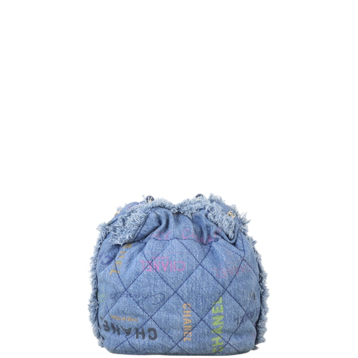 Chanel Bucket Fringe Mood Small Handbag Denim Quilted Jewelry
