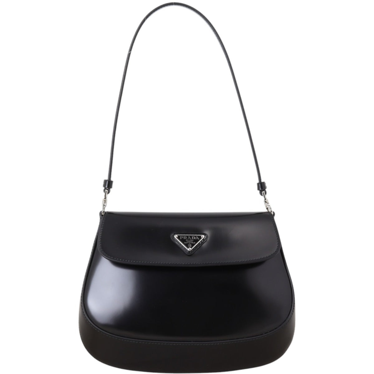 Prada Shoulder Bag Cleo Brushed 12 Leather Black